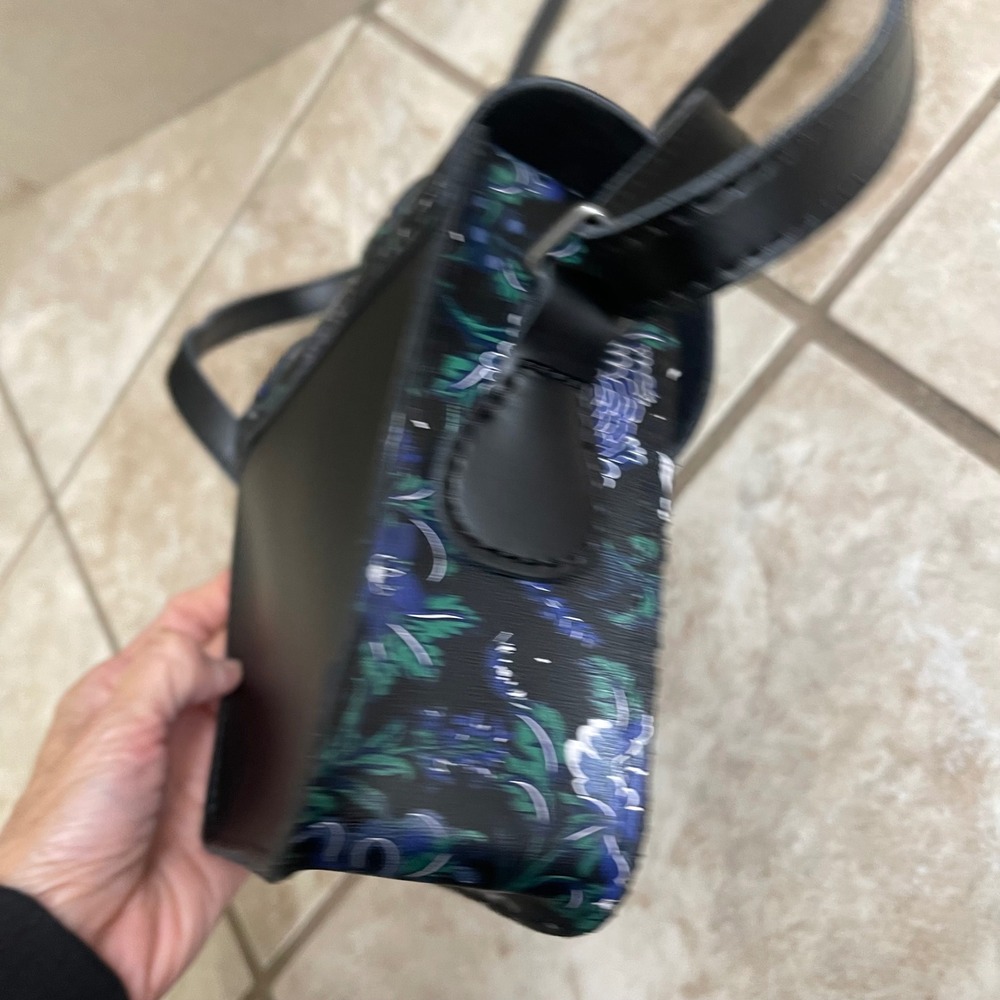Dr Martens mystic Satchel‎ Bag Floral Print Black Blue Green Leather Crossbody - Picture 6 of 12